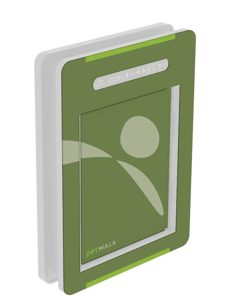 petWALK smart pet door with digital display, chip access, and energy-efficient design for pets