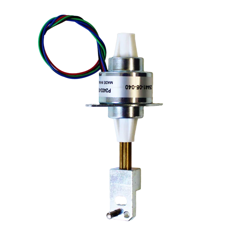 Pet door motor component with multi-colored wiring and metal housing for automated pet access