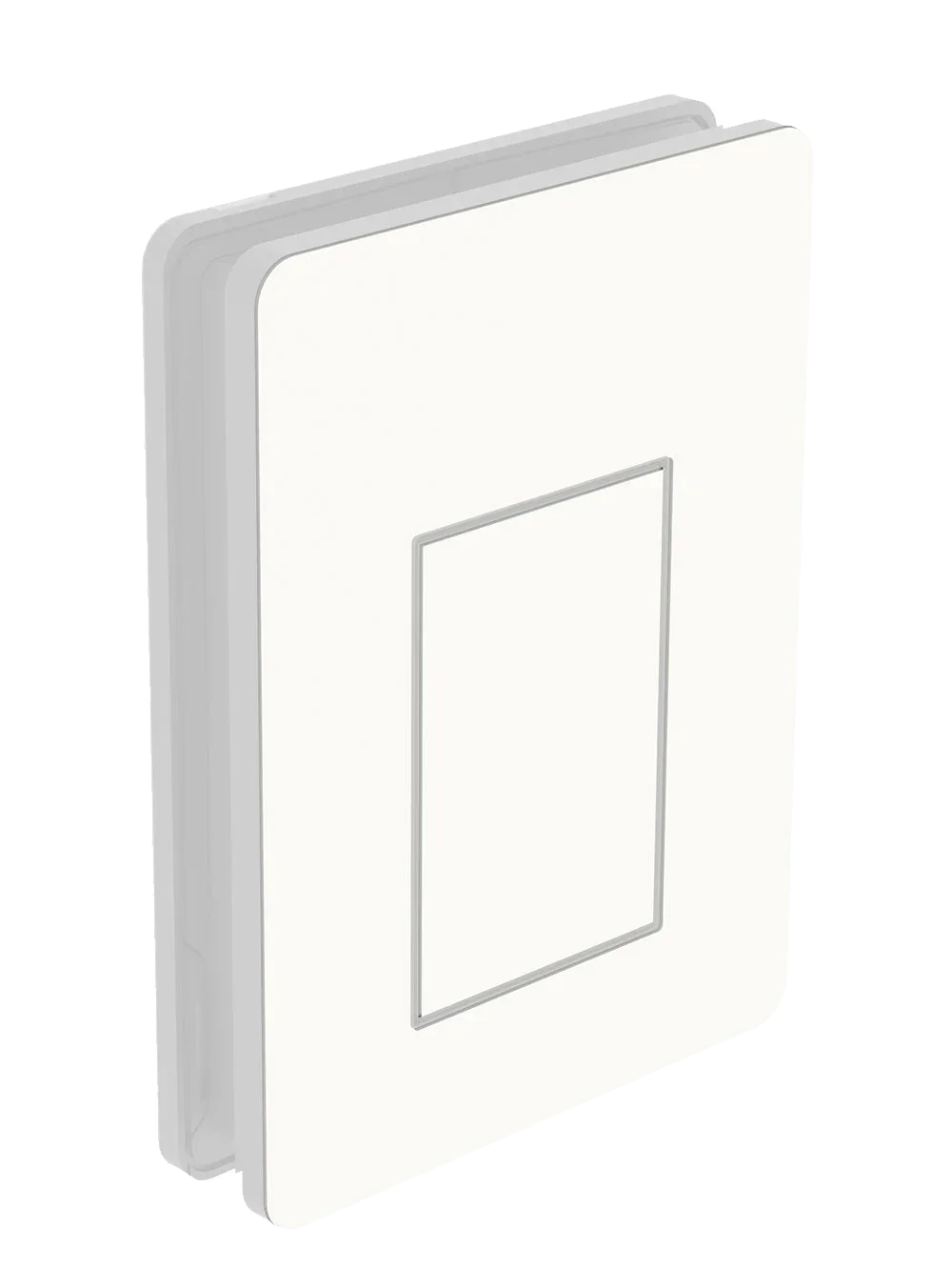 White pet door panel with rectangular opening, designed for energy-efficient, airtight pet access.
