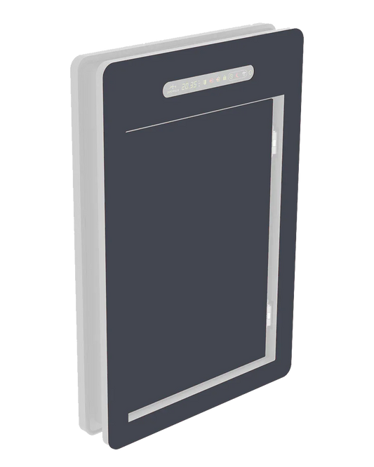 Smart pet door with digital display, energy-efficient and secure chip access for pets