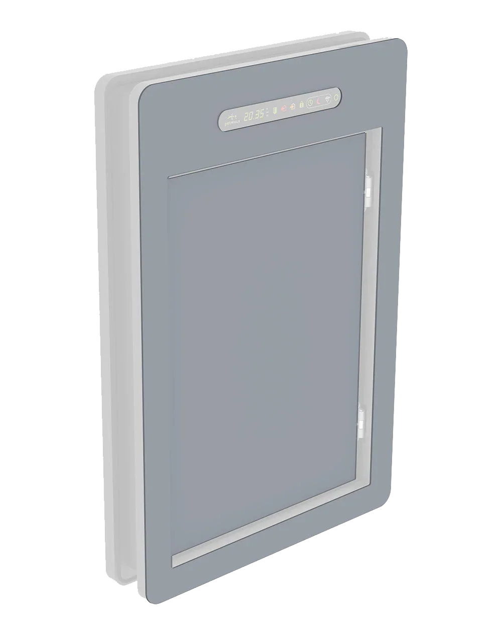 Smart pet door with digital display, chip access, and secure locking for energy-efficient home entry