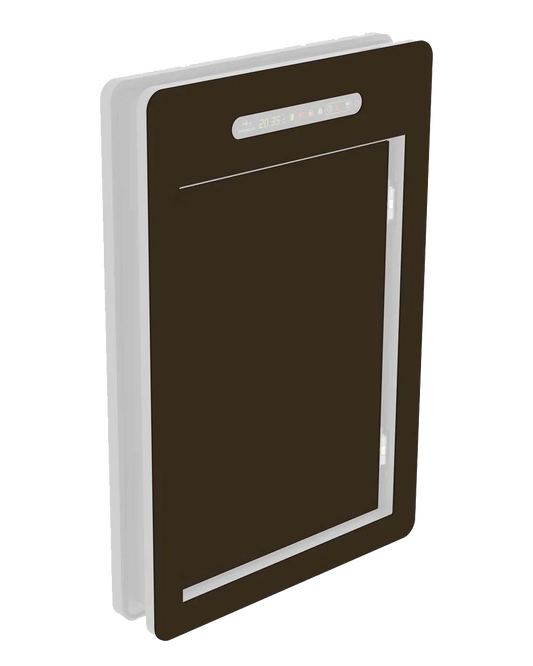 Smart pet door with digital display, energy-efficient and secure chip access for pets