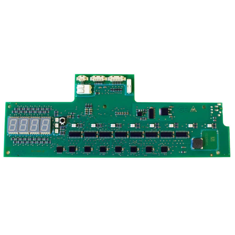 Green circuit board with digital display and connectors for petWALK smart pet door system