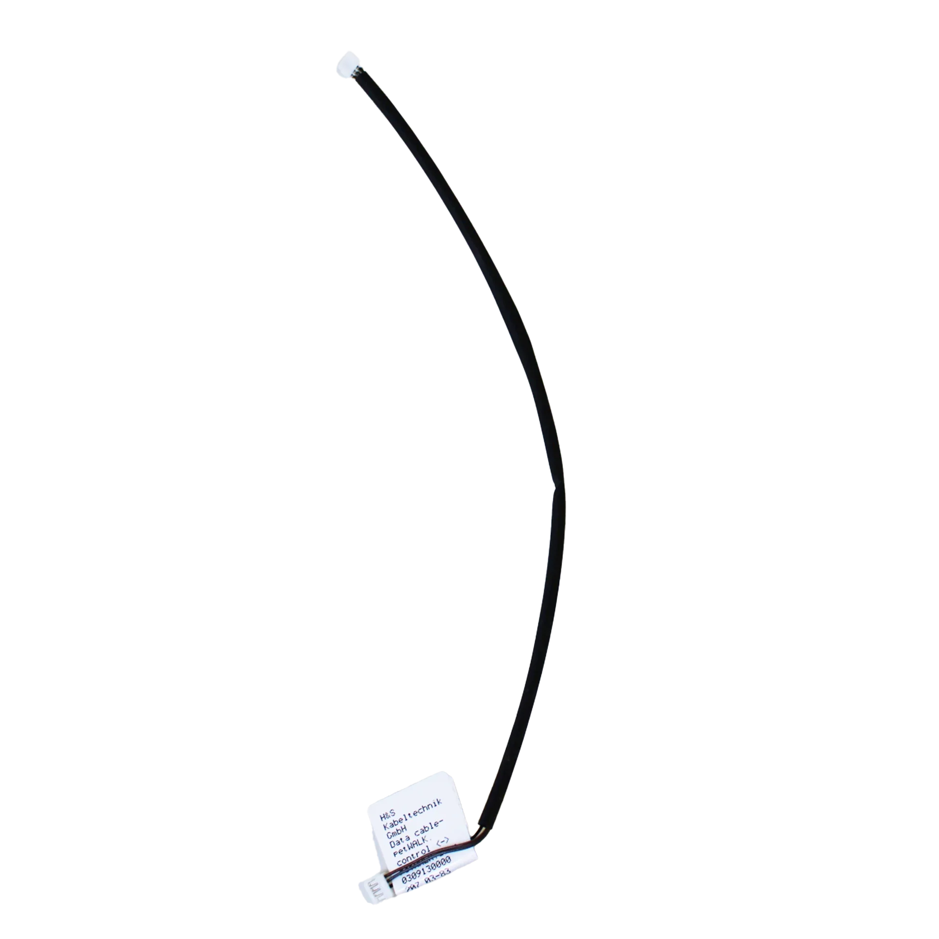 petWALK data cable for pet door control, black flexible wire with labeled connector