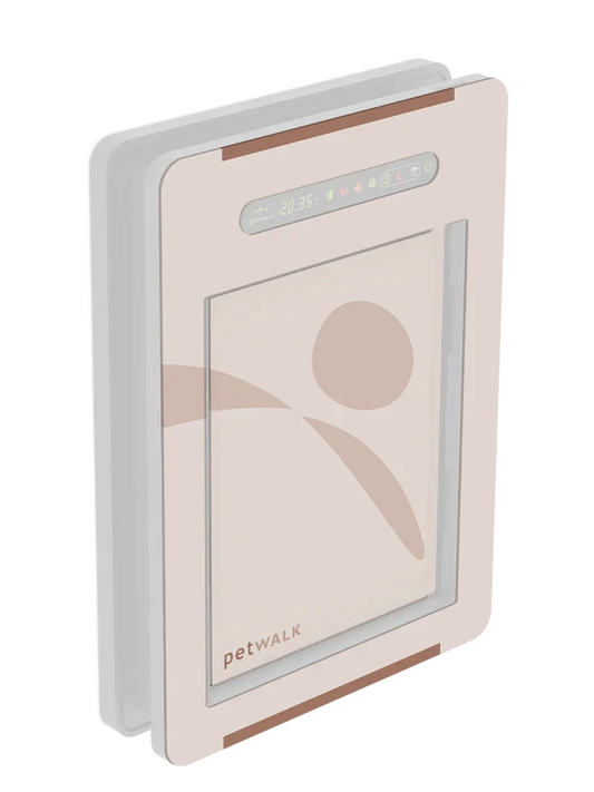 petWALK smart pet door with digital display, chip access, and energy-efficient design for secure pet entry
