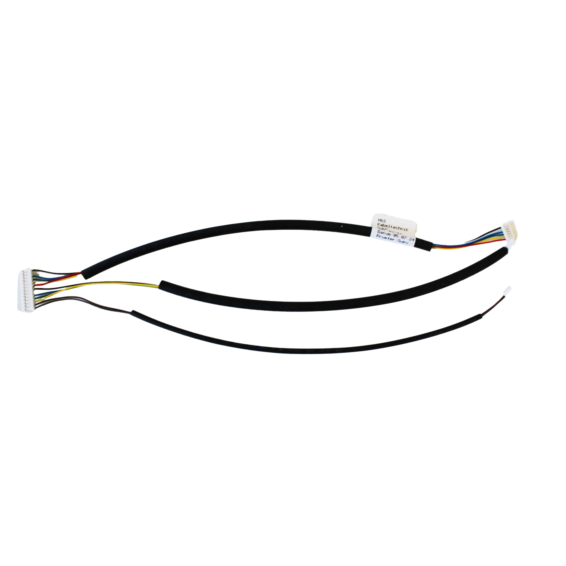 Pet door wiring harness with multi-colored cables and connectors for secure installation