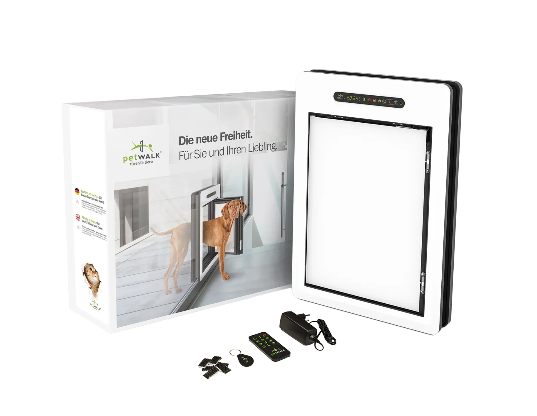 petWALK Türmodul large mit Verpackung, Chip, Fernbedienung und Zubehör
