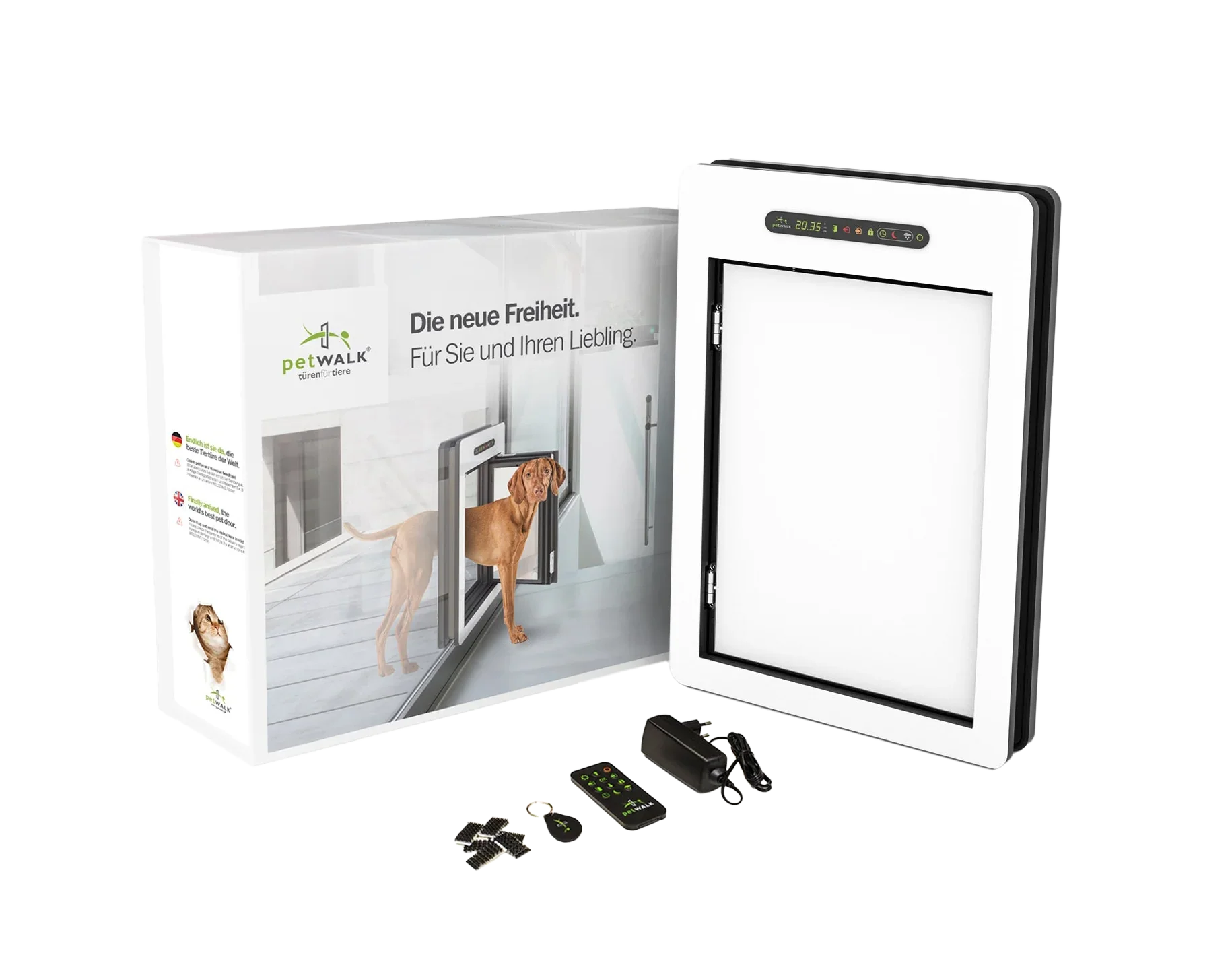 petWALK Türmodul large mit Verpackung, Chip, Fernbedienung und Zubehör