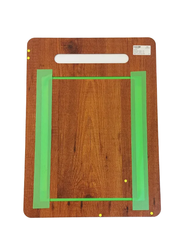 Wooden pet door frame with green sealing strips for air-tight, energy-efficient installation